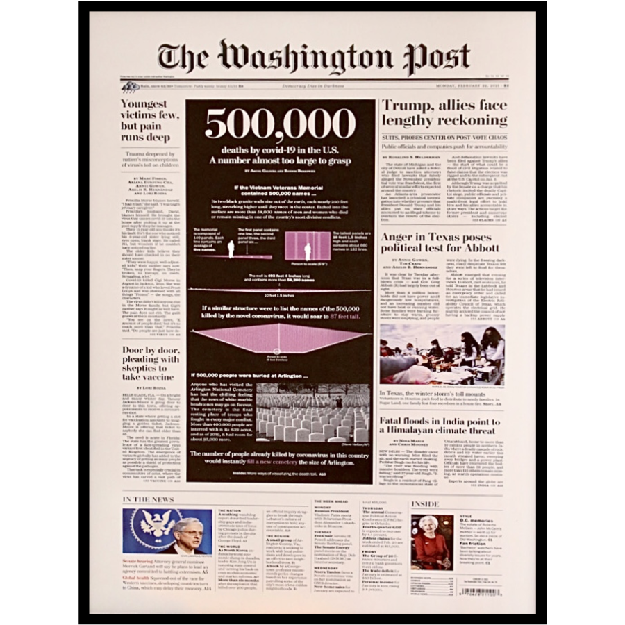 The Washington Post front page, February 22, 2021