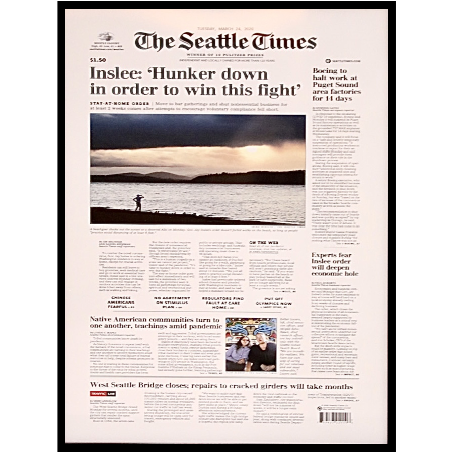The Seattle Times front page, March 24, 2020