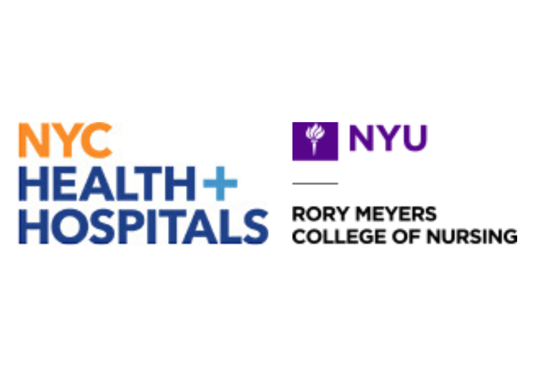 Logos of NYC Health and Hospitals and NYU Meyers