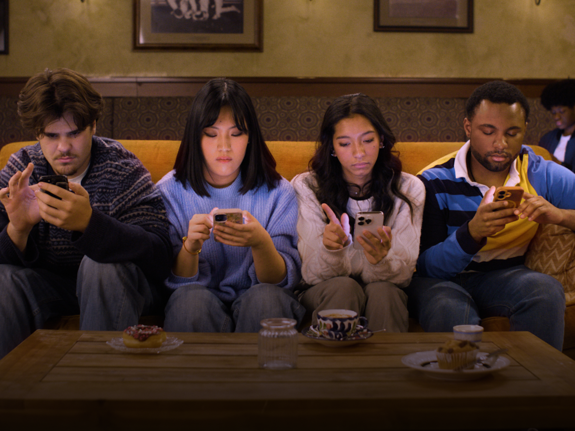 picture of students on their phones