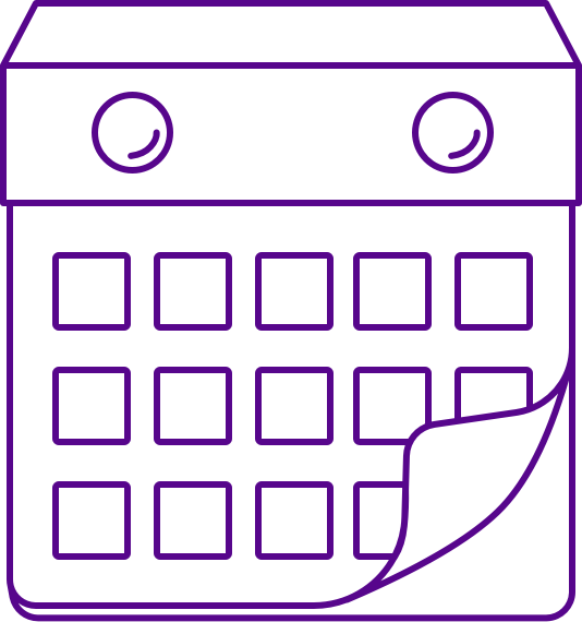 Purple graphic of a calendar