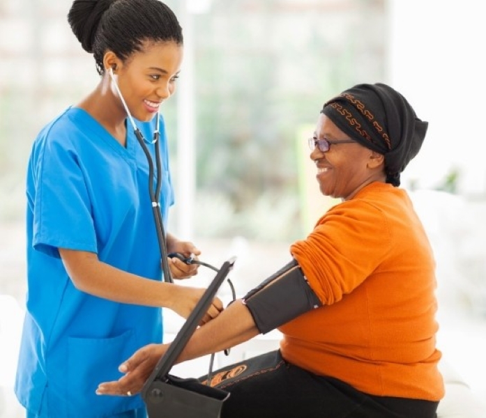 Taking blood pressure