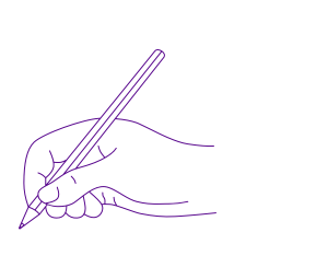 hand holding pencil graphic