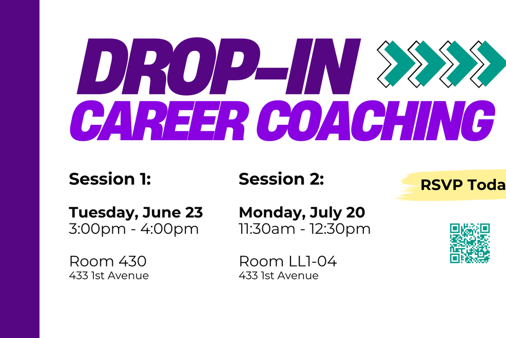 Drop-in career coaching infographic
