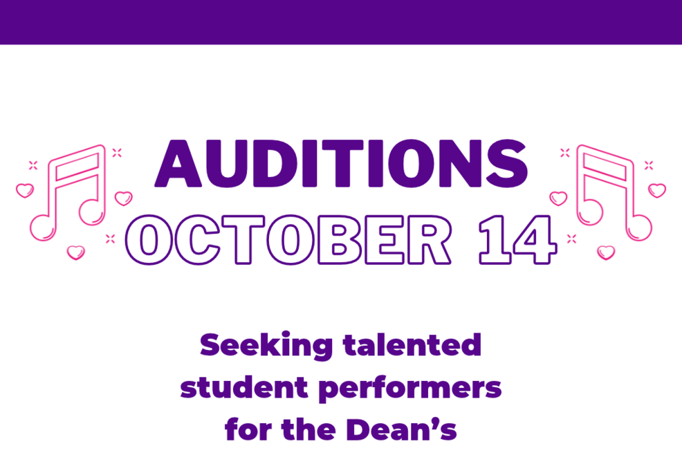 Dean's Council Dinner Auditions Graphic