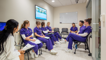 Nursing students in discussion