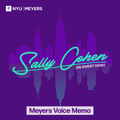 Podcast cover with guest host Sally Cohen