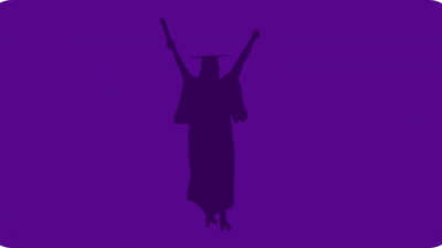icon of student graduate on purple background